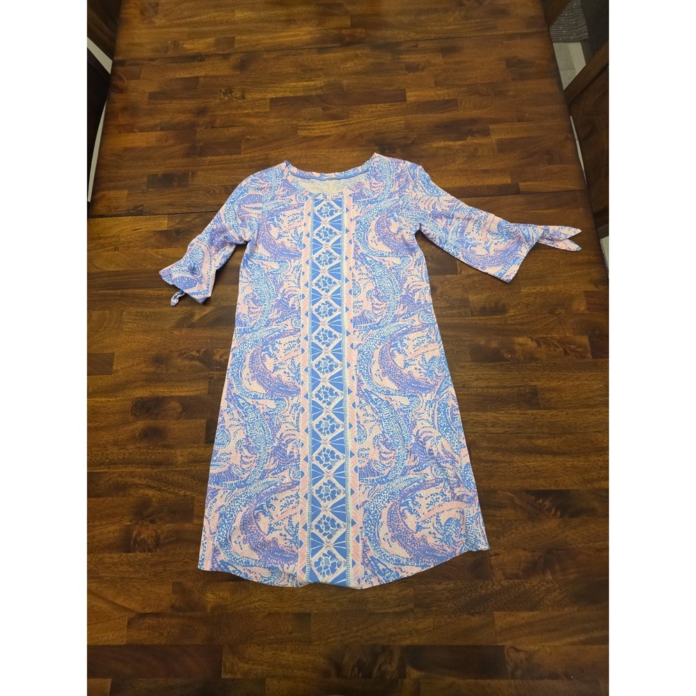 Lily Pulitzer Preston Tie Sleeve Dress Maybe Gator Color Size XS Cotton Sku 91